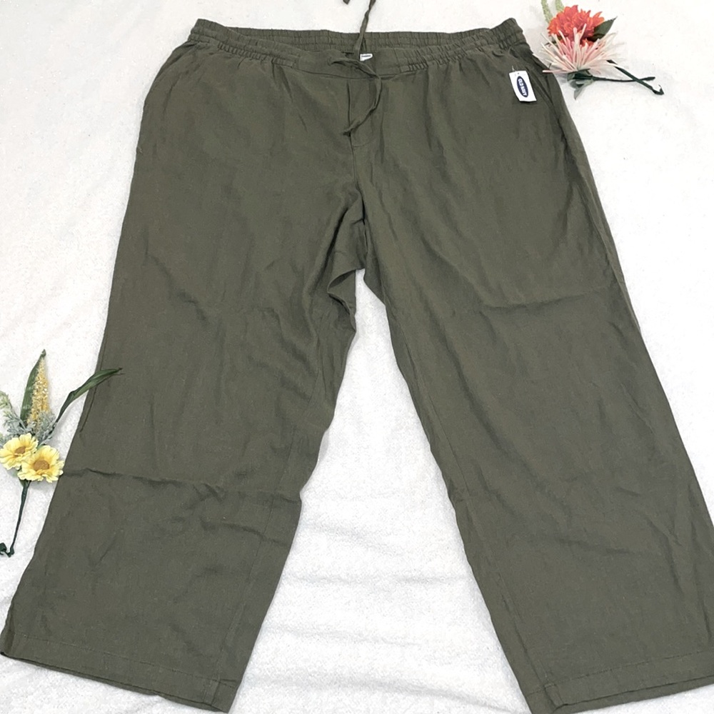 Plus size Linen Blend leg pants